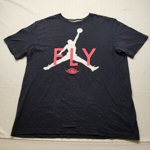 Jordan Brand T Shirt Mens XL Black Short Sleeve Lightweight Graphic Logo Cotton
